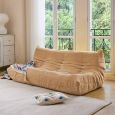 고탄성 스펀지로 만든 직물 소파쇼파 애벌레 소파 거실 소파, 3인용 좌석 Three-seater, Khaki