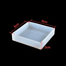 큐브 입방체 실리콘 금형 말린 꽃용 수지 금형 수지 장식 공예 DIY 크리스탈 에폭시 수지 공예 금형 도, 20 8x8x2cm, 1개