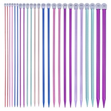 2PCS 2-12mm 크로 셰 뜨개질 후크 단일 지적 뜨개질 바늘 핀 스트레이트 알루미늄 DIY 직조 도구 긴 스웨터 스카프 바늘 35CM, 10MM