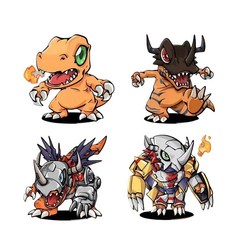 디지몬 어드벤처 그레이몬 만화 스티커 고색상 전기차 오토바이 장식, 1개, 1. Sticker