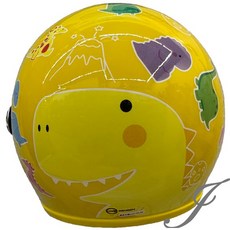 THH F-200Y 小恐龍 兒童安全帽 陽光黃 童帽 附抗UV鏡片, 1個