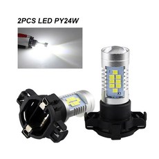 2PCS PY24W LED 전구 BMW E90 E92 3 시리즈 F10 F07 5 E83 F25 X3 E70 X5 E71 X6 Z4 프론트 턴 신호등, 2PCS PY24W White