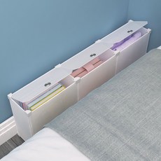 틈새 슬림 수납장 뚜껑형 3칸 침대 옆 정리 보관함 수납장 보관함 틈새 침실 정리, 183 x 19 x 72 cm