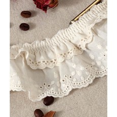 퀼트스타 [주름] 이슬 방울 이중주름 면자수레이스_내추럴 226, 1개, 내추럴