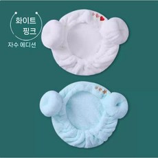 찜질방 양모자 목욕 모자 머리 세탁 가방 아동 스카프 초흡수성 수건, 흰색+파란색 23x13cm (1-6세)
