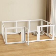 寵物透明壓克力圍欄，可自由組合，防抓防咬防逃脫, PT05透明門1片+三通卡扣2套,【高度60cm】, 1個