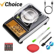 50g 0.001g LCD 터치 디지털 밀리그램 스케일 쥬얼리 골드 실험실 저울 6개 단위 용기 중량 교정 중량