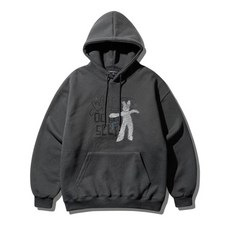 WV PROJECT WILL BE迷幻兔帽踢 可愛兔兔刷毛帽踢 高磅帽T 男女同款 韓國代購, 炭灰色L(1-2天出貨), 1個