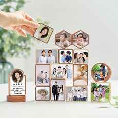 [초록나무]영구보존 디자인 납골당 미니 추모액자 봉안당 위패 영정사진 꾸미기 사진제작 포함, 멀바우, A.정사각(4.5cmx4.5cm)