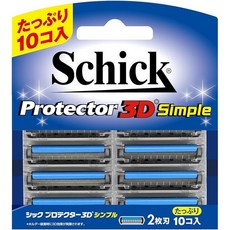 Schick 시크 프로텍터 3D 단순 3장 블레이드 교체날 10개입 면도 면도기, 1개, 1개입