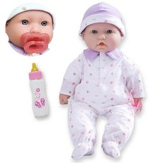 JC Toys 히스패닉 40.6cm(16인치) 미디엄 소프트 바디 베이비 인형 라베이비 | 세탁 가능 | 모자와 젖꼭지가 있는 탈착식 퍼플 의상 | 12개월 이상 아동용 히스, 퍼플 코카서스