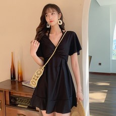 韓版露背連身泳裝，顯瘦性感縮腰設計，時尚百搭，展現完美身材【S133】, 【S331】黑