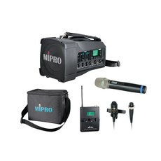 MIPRO MA-100DB 雙頻 迷你無線喊話器, 無分色(含收納包), 1套, 配1支手持1組領夾麥克風