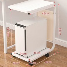 컴퓨터 본체 거치대 받침 데스크탑 정리대 랙 받침대 이동식 브래킷 선반 보관대, C. 모바일 모델 대형 - 화이트 무료 수납 걸이 가방