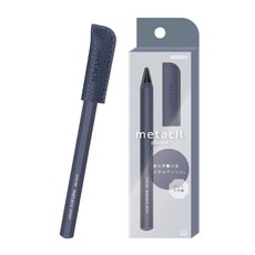 日本 SUN-STAR Metacil Pocket 迷你型金屬永恆鉛筆 明進文房具 輕巧便攜 無需削筆 金屬質感 書寫流暢, 深藍, 1個