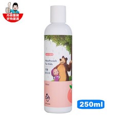 oh care 歐克威爾 瑪莎與熊 兒童漱口水 水蜜桃口味 250ml, 1個