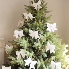 [해피인어스] 홀리데이 글리터 트리 리본 3P, 화이트