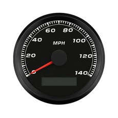 엘링 유니버설 MPH GPS 속도계 거리계 키트 160MPH 자동차 오토바이 트랙터 트럭용 백라이트 85mm 12V 24V 교체, Black+Black, 0-140MPH