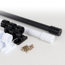 25mm 모던베이직커튼봉/커텐설치 가리개 압축커텐봉 flo3+1tFt, 25mm모던베이직커튼봉, 3단 블랙, 25mm모던베이직커튼봉_3단 블랙