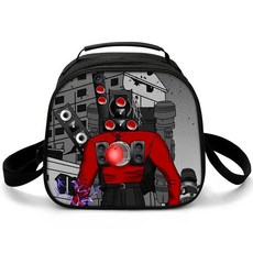 馬桶人Skibidi Toilet遊戲週邊卡通兒童印花圓形餐包可定製 75RC, 馬桶人05, 1個