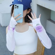 방한 방수 라이딩 예쁜 망사 오토바이 오토바이용품 커플 장갑 슬리브 여름 아이스 제품 아이스토시 차단토시 자외선, 10.원사이즈 그라데이션보우 퍼플