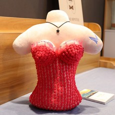 ah 등받이쿠션 등받이 섹시쿠션 봉제인형 포옹베개, 레드 망사 로우