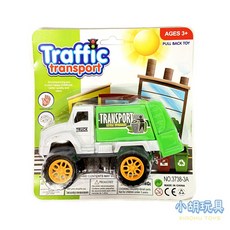 小胡玩具 迴力環保垃圾車 - 兒童玩具, 1個, 隨機, 隨機