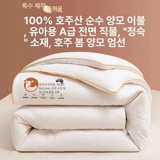 겨울양모이불 호주산 양털 겨울용 따뜻한 알러지케어 두꺼운 담요 포근한 겨울이불 양모이불, 화이트