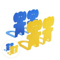 공간활용책장정리책받침 토끼캐릭터데스크테리어북엔드 미끄럼방지책상정리책꽂이 2p 2가지색상, 옐로우