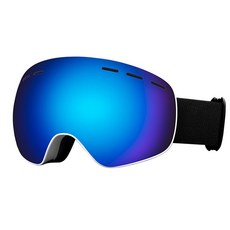 SK43滑雪鏡 多色鏡片 防霧 防風 護目鏡 滑雪登山單板運動配備 多用途戶外運動護目鏡, 灰鍍全面REVO藍, 1個