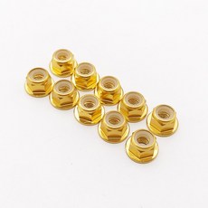 0pcs M3/M4 알루미늄 RC 삽입 휠에 0 Scx 합금 너트 나일론 플랜지 자동차, 0pcs Gold M4