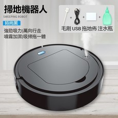 HYUNDAI 掃地機器人 JK-DB302 自動回充 智能規劃清潔, 黑色噴霧掃地機器人【基礎款】