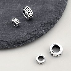 비즈톡 [SVP-07-18]순은펜던트 실버925 육자진언 전통회문론델 6mm 8.5mm 실버론델