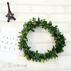 日皇 仿真綠葉花環 婚禮佈置裝飾配件, 1個, 150cm