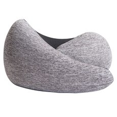 記憶棉頸枕 輕巧便攜 人體工學設計 柔軟親膚 可調節鬆緊 多色可選, 灰色