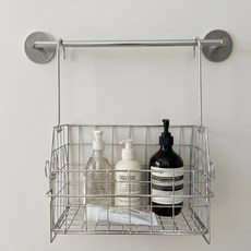 딜라이트홈 304스테인레스 무타공 걸이형 수납바스켓 물빠짐 욕실바스켓 욕실선반 주방선반