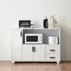 바로방가구 오잉 1200 전자렌지 수납장 렌지대 주방 에어프라이어 선반 오븐 밥솥 다이, 화이트