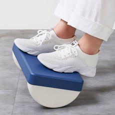 디스텔 사무실 책상용 커브형 허리부담완화 발받침대, 블루