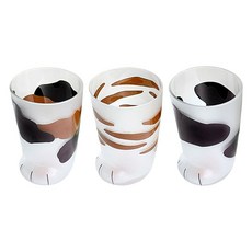 이이공브이샵 솜방망이 냥발컵 고양이 유리컵 3P세트