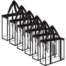 스타베스트 6PCS 비닐 레코드 보관 케이스 투명 PVC 운반 가방 방수 방진 양방향 지퍼 잠금 장치가 있는 정리함 총 220장의 앨범 보유