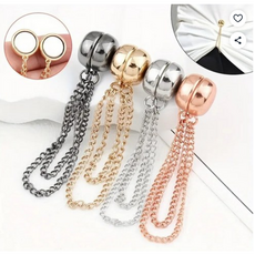 COVERONE 다기능 자석 체인 마그네틱 단추 의류 패션 클립 4종세트, 4개, 블랙1P+골드1P+실버1P+로즈 골드1P