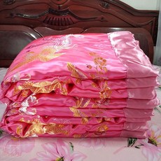 혼수비단이불 지퍼형 전통예단 원앙 용 봉황 모란꽃, 용봉 더블 해피니스 라이트핑크+핑크