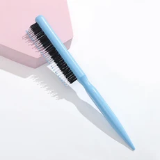 볼륨 브러쉬 멧돼지털 이빨 컬링 롤러 빗 풍성한 헤어 루트 스타일링 스트레이트닝 도구 여성 남성용, 1개