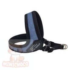 미니초코 고양이하네스 하네스 애견 산책 스웨이드 세미블루, L