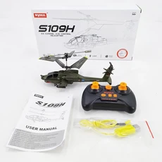 RC헬기 비행기 전투기 드론 무선 조정 카 자동차 오프로드 드리프트 포크레인 군사 수송 높은 시뮬레이션, 02 S109H  Army Green