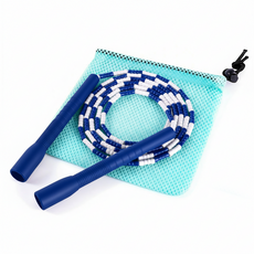 [JUMP Yuedong] 세계 챔피언 추천 모델 성인 어린이 겸용 길이 조절 가능 소프트 비즈 줄넘기 리듬감 있는 비즈 점프 로프 꼬임 방지 엉킴 방지 설계 롱 와이드, BLUE, 1개