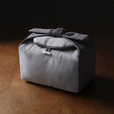 찻잔 패브릭 다도 그레이파우치 다기 휴대용 파우치 면 주머니 수납, 그레이