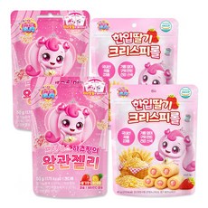 프린세스 캐치티니핑 한입 딸기 크리스피롤 40g + 캐치티니핑 젤리 50g 세트, 1세트, 90g, 한입 딸기 크리스피롤+왕관젤리