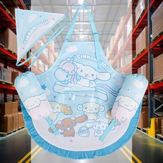 앞치마 토시 두건세트 3종 블루 유치원 체험 교육 오염방지 미술 요리