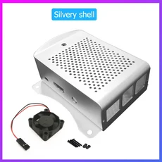 Raspberry Pi 3 모델 3B+ 알루미늄 케이스 3용 옵션 냉각 팬, 02 silvery with fan